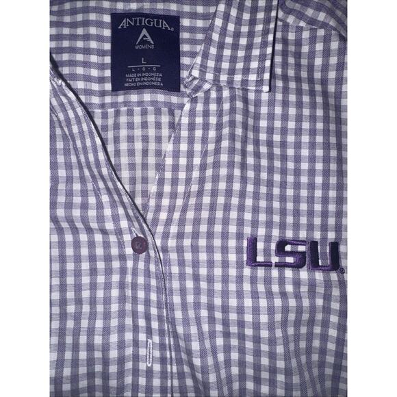 antigua women large lsu tigers lousiana structure button up shirt size large X16 - Picture 2 of 3